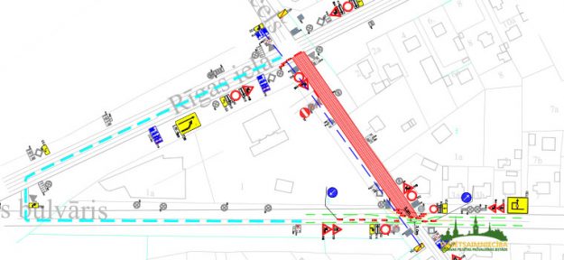 Satiksmes organizācijas shēma Garozas ielā