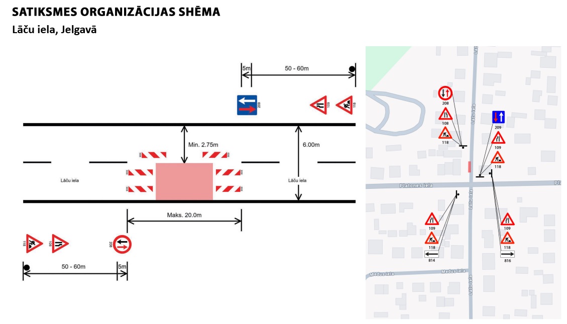 Satiksmes organizācijas shēma Lāču ielā