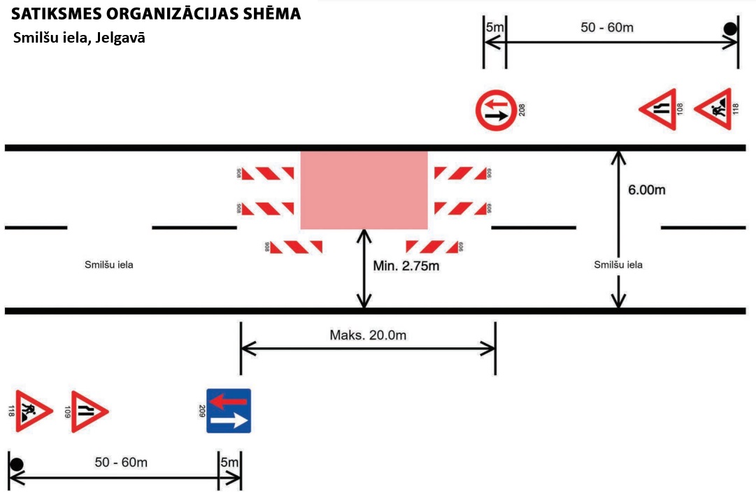 Satiksmes organizācijas shēma Smilšu ielā