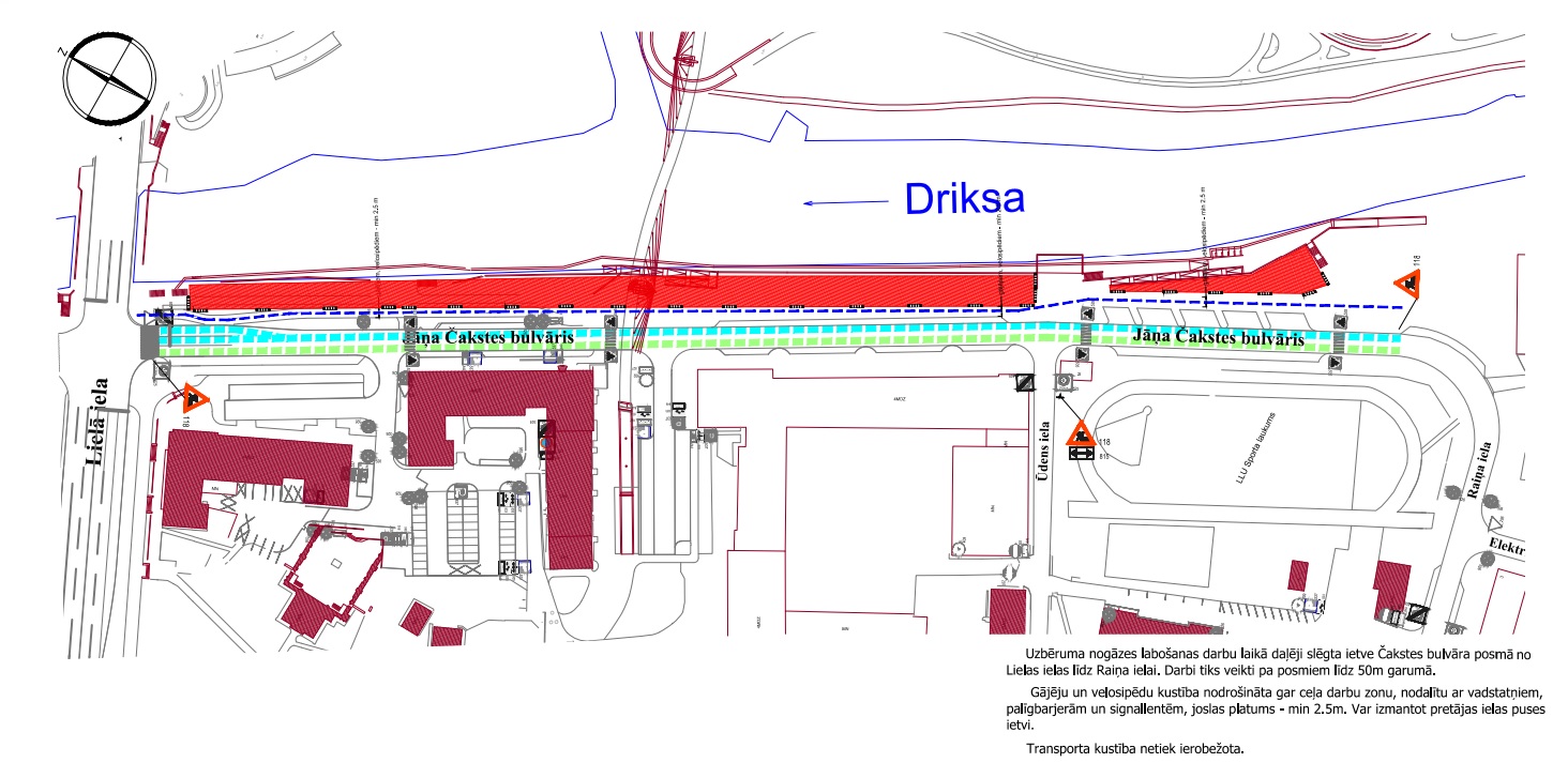 Satiksmes organizācijas shēma Jāņa Čakstes bulvārī