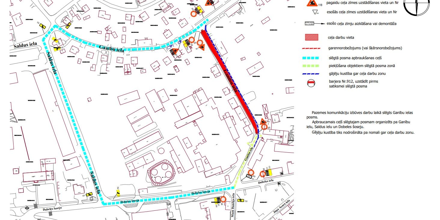 Satiksmes organizācijas shēma Ganību ielā