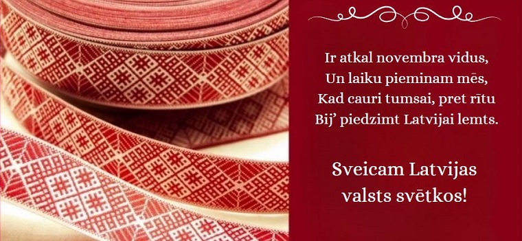 Iestādes apsveikums Latvijas valsts svētkos