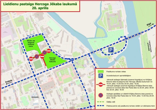 Lieldienu pasākumu satiksmes organizācijas shēma